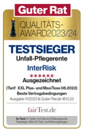 Guter Rat: Pflegerenten und Unfall-Pflegerenten im Test | Alleiniger Testsieg für den Unfall-Tarif XXL der InterRisk
